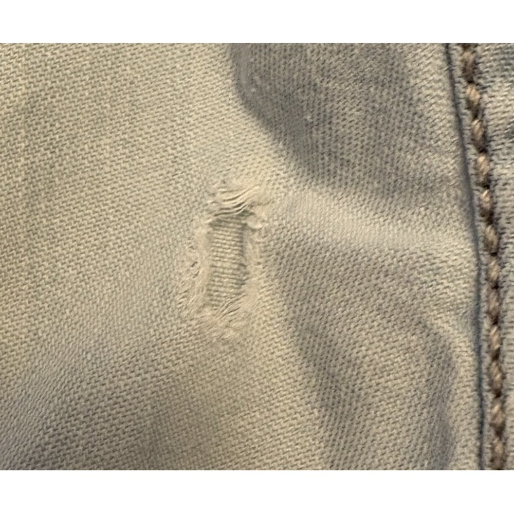 Talbots Blouse Womens Large Blue Distressed Lycell‎ Button Up Roll Tab Sleeve - Picture 9 of 9